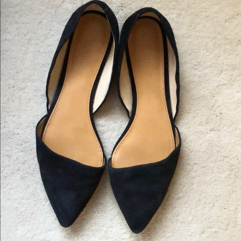 J Crew Pointed Black Toe Flats - great condition